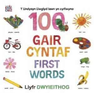 Y Lindysyn llwyglyd Iawn yn cyflwyno 100 Gair Cyntaf (First Words)